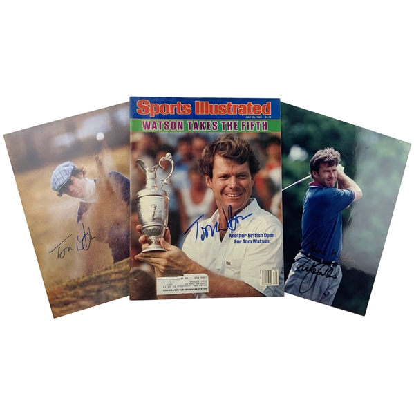 Faldo & Watson Signed Sports Illustrated Magazine & Photos JSA ALOA