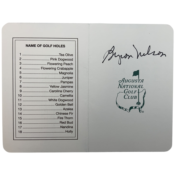 Byron Nelson Signed Augusta National Golf Club Scorecard JSA ALOA