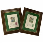 A Pair of Framed Gill Craft Golf First Day of Issue Covers Bobby Jones and Babe Zaharias