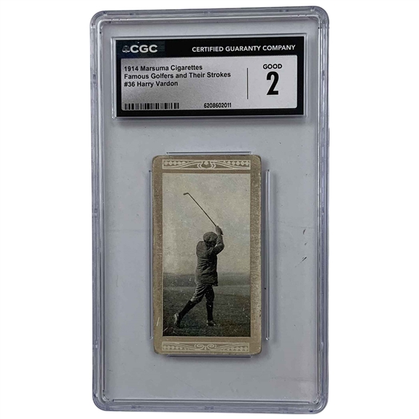 1914 Marsuma Cigarettes Famous Golfers and Their Strokes #36 Harry Vardon CGC 2 Good