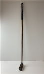 Antique Hickory-Shafted Wooden Putter with Brass Sole Plate