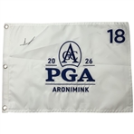 Aaron Rai Signed 2026 PGA Championship Aronimink Embroidered Flag JSA ALOA