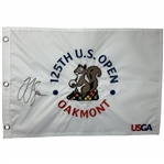 J.J. Spaun Signed Official USGA 125th U.S. Open Oakmont Country Club Golf Flag JSA ALOA