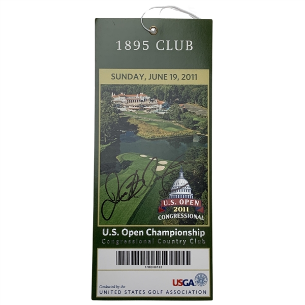 Rory Mcilroy Signed 2011 US Open Congressional CC Sunday Final Rd Grounds Ticket JSA ALOA