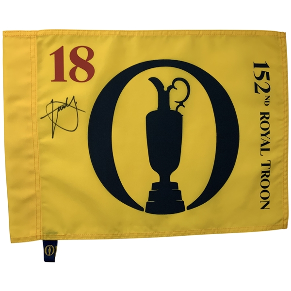 Xander Schauffele Signed 152nd Open Championship at Royal Troon Flag JSA ALOA