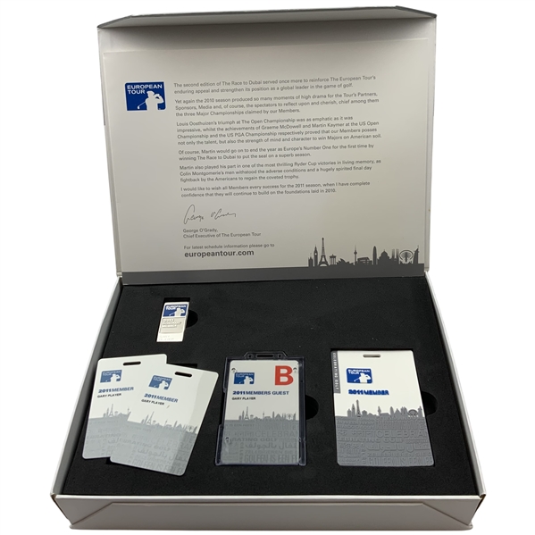 A 2011 European Tour Honorary Membership and Accreditation Kit Issued to Gary Player
