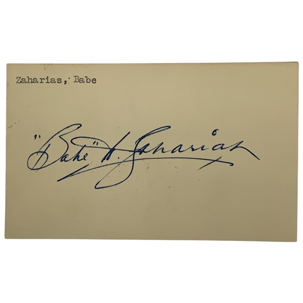Babe Didrikson Zaharias Signed Vintage United States Postal Card JSA ALOA
