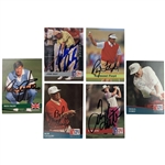 A Collection of Six Signed 1991-1992 Pro Set and Fax Pax Golf Trading Cards JSA ALOA