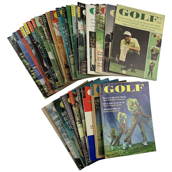 A Collection of Approximately 26 Vintage Golf Magazines Including 1966 Arnold Palmer Issue