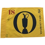Brian Harmon Signed 2023 Open Championship At Royal Liverpool Flag JSA ALOA