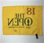 Brian Harman Signed 2023 151st Open Championship Royal Liverpool Pin Flag JSA ALOA