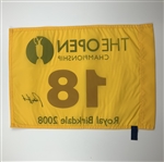 Padraig Harrington Signed 2008 The Open Championship at Royal Birkdale Flag JSA ALOA