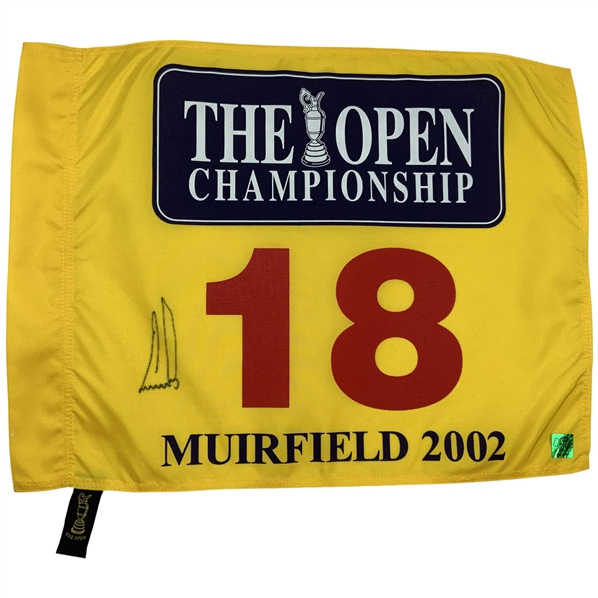 Ernie Els Signed 2002 Open Championship at Muirfield Flag JSA ALOA