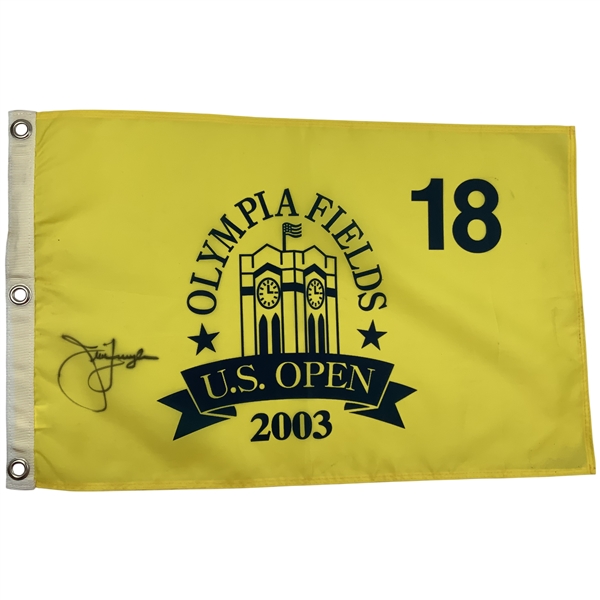 Jim Furyk Signed 2003 US Open at Olympia Fields Flag JSA ALOA