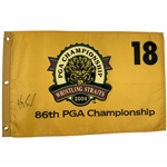 Vijay Singh Signed 2004 PGA Championship at Whistling Straits Flag JSA ALOA
