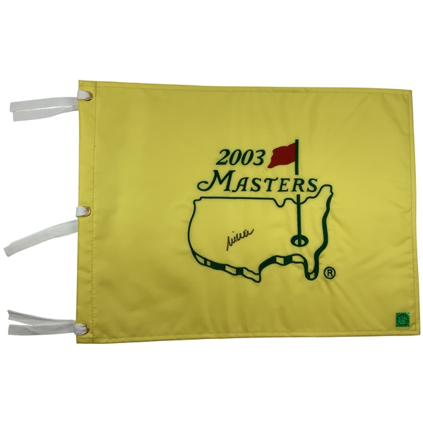 Mike Weir Signed 2003 Masters Tournament Embroidered Flag JSA ALOA