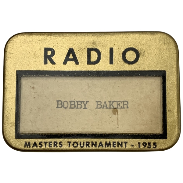 1955 Masters Tournament Radio Media Credential Badge by W. & H. Co.