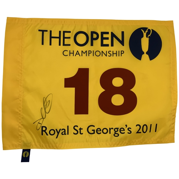 Darren Clarke Signed 2011 Open Championship at Royal St. Georges Flag JSA ALOA