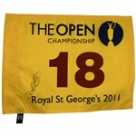 Darren Clarke Signed 2011 Open Championship at Royal St. Georges Flag JSA ALOA