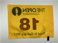 Darren Clarke Signed 2011 Open Championship at Royal St. Georges Flag JSA ALOA