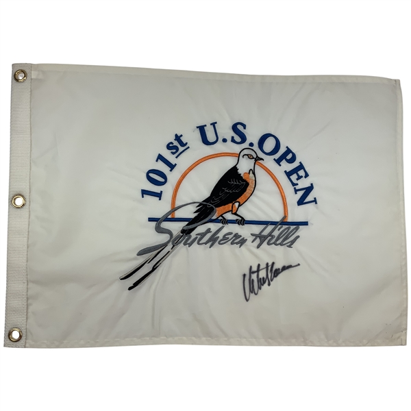 Retief Goosen Signed 2001 US Open at Southern Hills Flag JSA ALOA