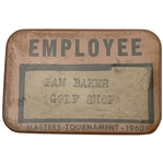 1960 Masters Tournament Employee Badge Golf Shop - Palmer Win & Nicklaus Low Am