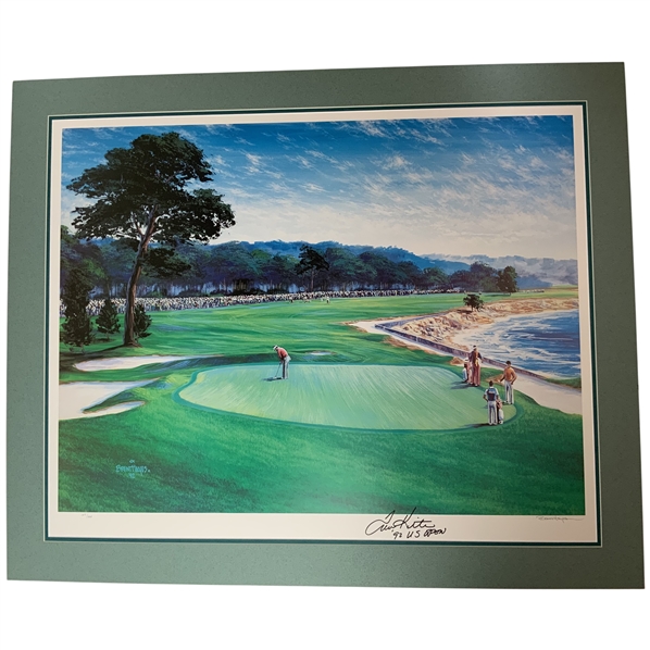 Tom Kite Signed 1992 US Open Pebble Beach Limited Edition Print by Brent Hayes JSA ALOA