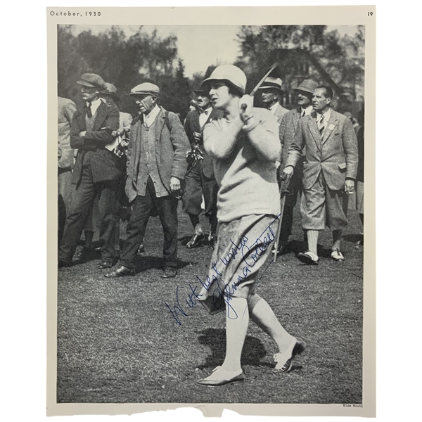 1930 Glenna Collett Signed The American Golfer Magazine Page JSA ALOA