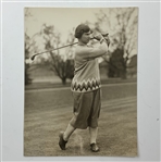 Two 1920s Golf Items Featuring Marion Hollins Original Press Photo and Multi-Signed Autograph Card JSA ALOA
