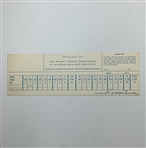 Two 1963 US Women Amateur Championship Golf Memorabilia Items Including a Signed Scorecard