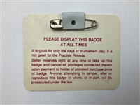 1986 Masters Tournament Series Badge #A454
