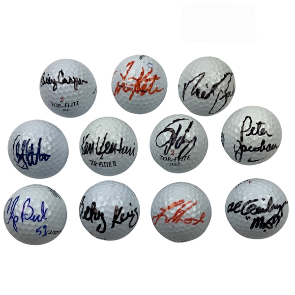 Eleven Signed Golf Balls Including 9 Major Champions and 59 Club Members JSA ALOA