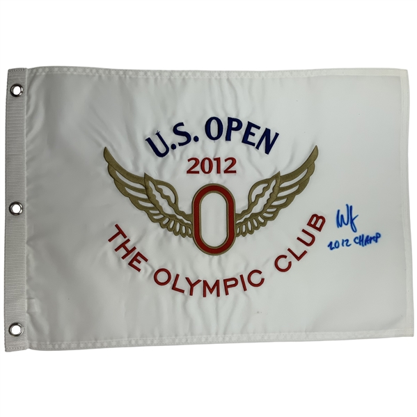 Webb Simpson Signed 2012 U.S. Open Championship at Olympic Club Flag with Champion Inscription JSA ALOA