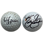 Webb Simpson & Rickie Fowler Signed Personal Used Golf Balls JSA ALOA