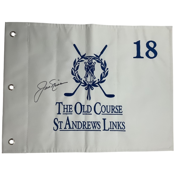 Jack Nicklaus Signed St. Andrews Links Old Course Flag JSA ALOA