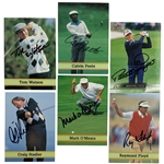 Tom Watson, Norman, Floyd & Four Others Signed Golf Cards JSA ALOA