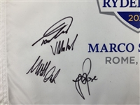 European Team Signed 2023 Ryder Cup at Marco Simone Flag JSA ALOA