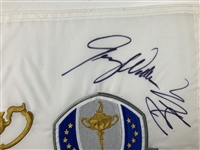 USA Team Signed 2016 Ryder Cup Hazeltine National Golf Club Variant Flag JSA ALOA