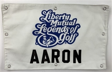 Tommy Aaron & David Graham's 1998 Liberty Mutual Legends of Golf Tournament Caddie Bib Panels and Badge