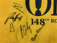 Seventeen (17) Champs Signed 2019 Open Championship ay Royal Portrush Flag JSA ALOA