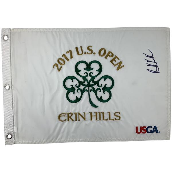 Brooks Koepka Signed 2017 U.S. Open Golf Pin Flag - Erin Hills JSA ALOA