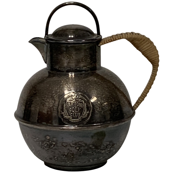 E.G. Webster and Son Silver-Plated Hartford Golf Club Pitcher with Wicker Handle
