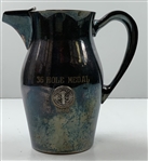 The Country Club of Farmington Silver-Plated 36 Hole Medal Golf Trophy Pitcher and Two Vintage Patches