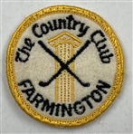 The Country Club of Farmington Silver-Plated 36 Hole Medal Golf Trophy Pitcher and Two Vintage Patches