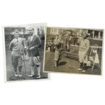 Two Silver Gelatin Photographs of Gene Sarazen and Walter Hagen Including One Signed Example