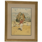 Harry Eliott Framed Color Print of a Comic Golf Scene