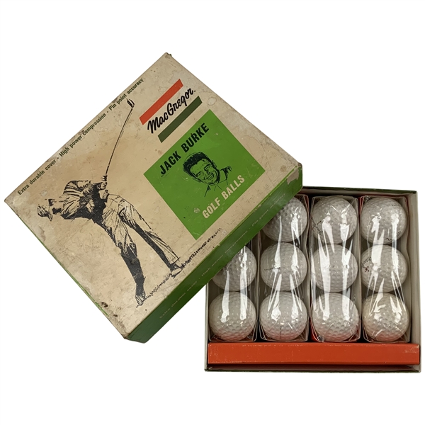 A Set of Vintage MacGregor Jack Burke Golf Balls in Original Box