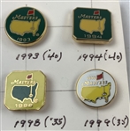 A Collection of 18 Masters Tournament Commemorative Enamel Lapel Pins