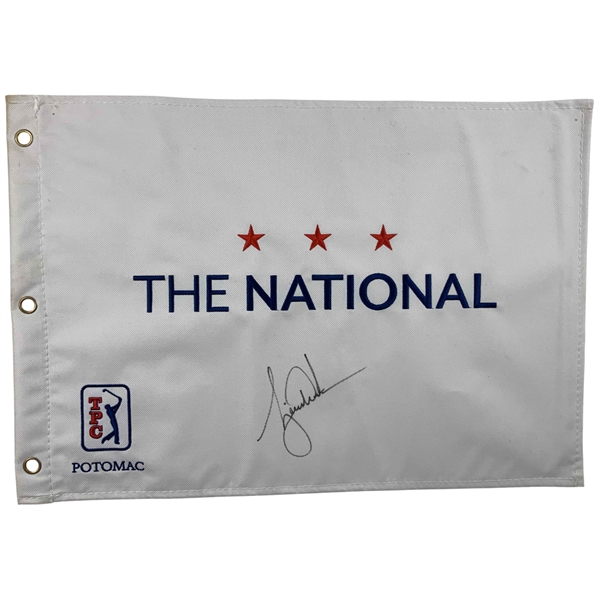 Tiger Woods Signed The National PGA Tour Golf Hole Flag TPC Potomac JSA ALOA