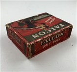 c.1920 North British Rubber Co Falcon Golf Ball Box w/ 2 Sealed Falcon Golf Balls Within